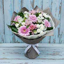 Букет цветов из:  Герберы, Альстромерии и Хризантемы в Бурукшуне