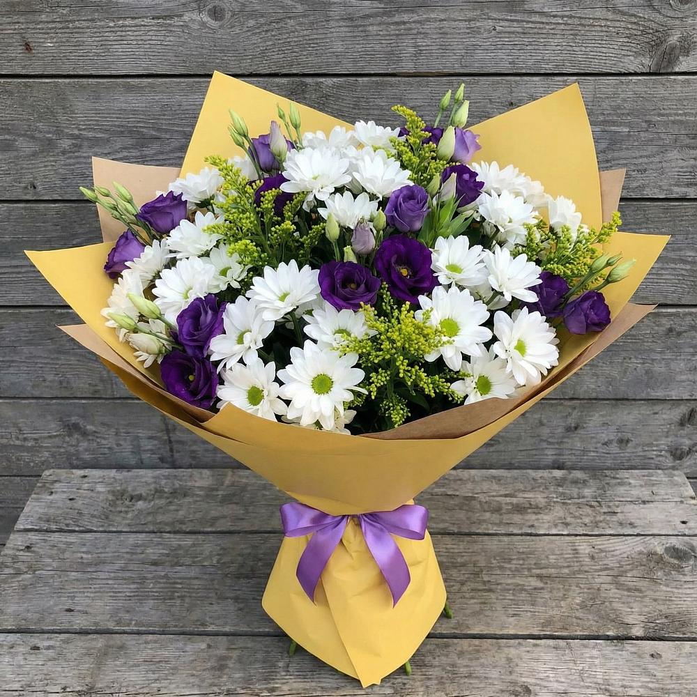 Букет цветов из: Ирисы, Хризантемы и Ромашки в Бурукшуне