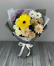 Букет цветов из:  Розы, Герберы и Хризантемы #REPLACE_PRED# Бурукшуне