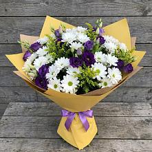 Букет цветов из:  Ирисы, Хризантемы и Ромашки #REPLACE_PRED# Бурукшуне