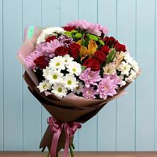 Букет цветов из:  Розы, Хризантемы и Альстромерии в Бурукшуне