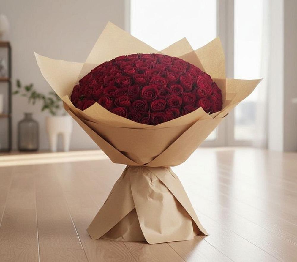 Букет 101 Красная роза в Бурукшуне