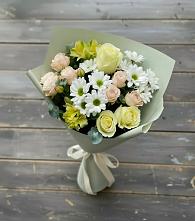Букет цветов из:  Альстромерии, Розы и Хризантемы в Бурукшуне