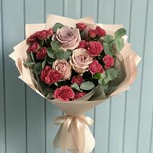 Букет цветов из:  Гвоздики и Розы в Бурукшуне