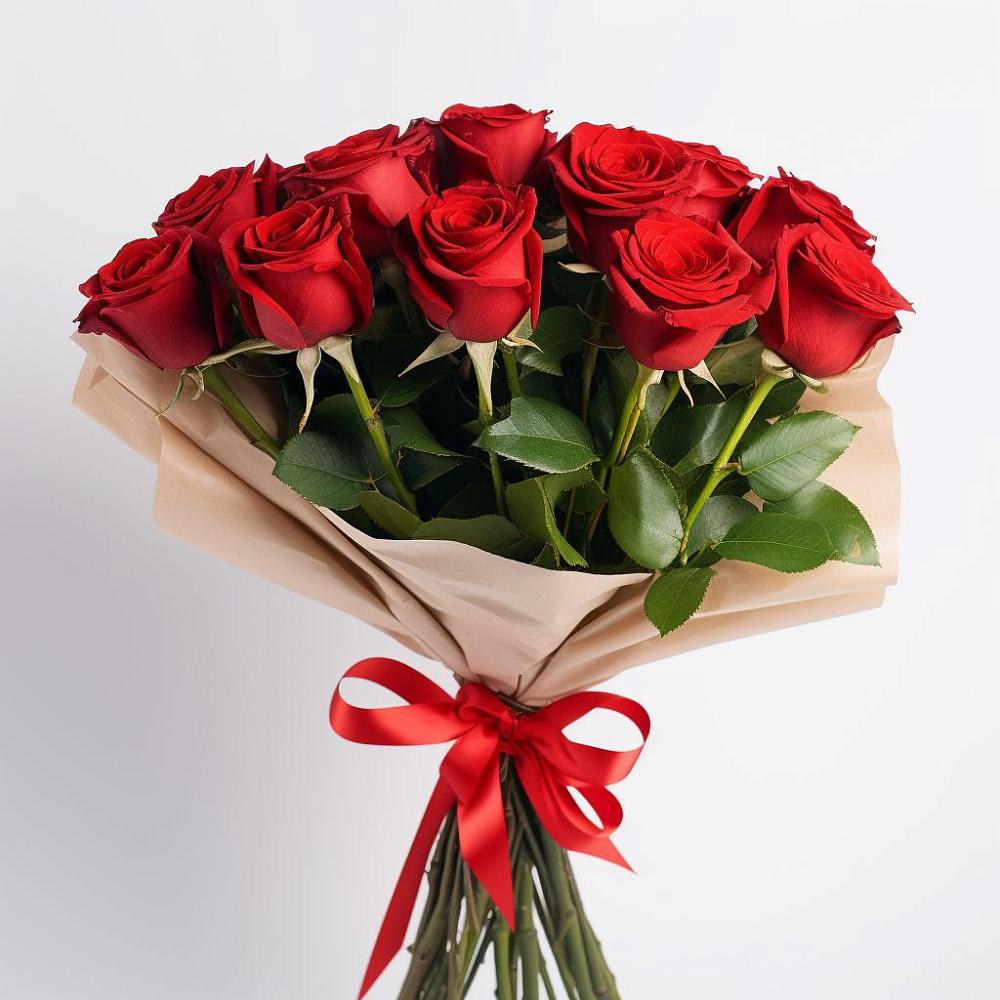 Букет 11 Красных роз Эдлесс Лав в Бурукшуне