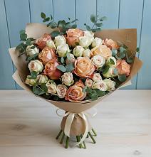 Букет цветов из:  Альстромерии и Розы в Бурукшуне